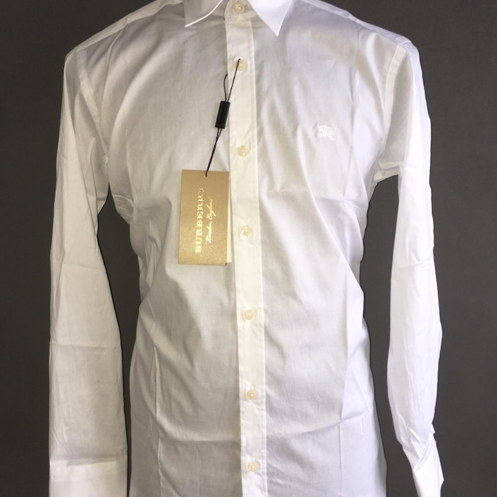 BURBERRY LONDON ENGLAND WHITE MEN COTTON SHIRT